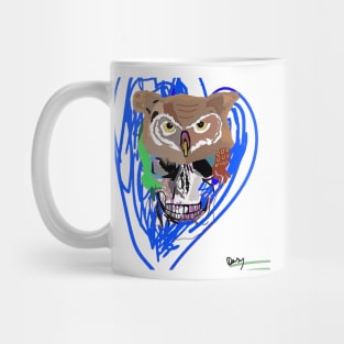 Skull Owl Blue Mug